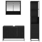 Casa si Gradina - Mobilier - Seturi de mobilier - Seturi baie - Set de mobilier pentru baie 3 pcs Stejar Negru Lemn compozit - Infinity.ro