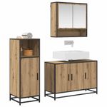 Casa si Gradina - Mobilier - Seturi de mobilier - Seturi baie - Set de mobilier pentru baie cu raft 3 pcs Stejar Artizanal - Infinity.ro