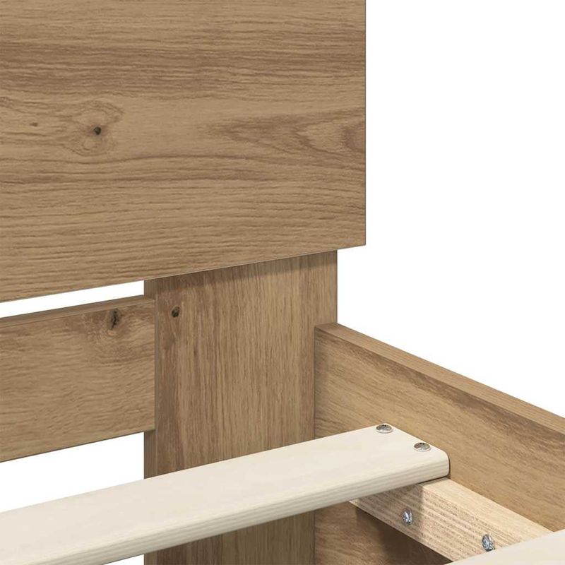 Casa si Gradina - Mobilier - Paturi si accesorii - Paturi - Cadru de pat Stejar Artizanal 135 x 190 cm Lemn compozit - Infinity.ro
