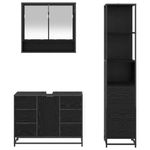Casa si Gradina - Mobilier - Seturi de mobilier - Seturi baie - Set de mobilier pentru baie 3 pcs Stejar Negru Lemn compozit - Infinity.ro