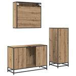 Casa si Gradina - Mobilier - Seturi de mobilier - Seturi baie - Set de mobilier pentru baie cu raft 3 pcs Stejar Artizanal - Infinity.ro