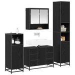 Casa si Gradina - Mobilier - Seturi de mobilier - Seturi baie - Set de mobilier pentru baie 4 pcs Stejar Negru Lemn compozit - Infinity.ro