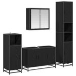 Casa si Gradina - Mobilier - Seturi de mobilier - Seturi baie - Set de mobilier pentru baie 2 pcs Stejar Negru Lemn compozit - Infinity.ro