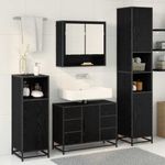 Casa si Gradina - Mobilier - Seturi de mobilier - Seturi baie - Set de mobilier pentru baie 4 pcs Stejar Negru Lemn compozit - Infinity.ro