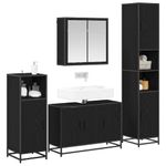 Casa si Gradina - Mobilier - Seturi de mobilier - Seturi baie - Set de mobilier pentru baie 2 pcs Stejar Negru Lemn compozit - Infinity.ro
