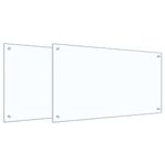 Casa si Gradina - Sanitare - Chiuveta bucatarie si accesorii - Accesorii chiuvete - Spate de bucatarie 2 pcs Transparent 90 x 50 cm - Infinity.ro