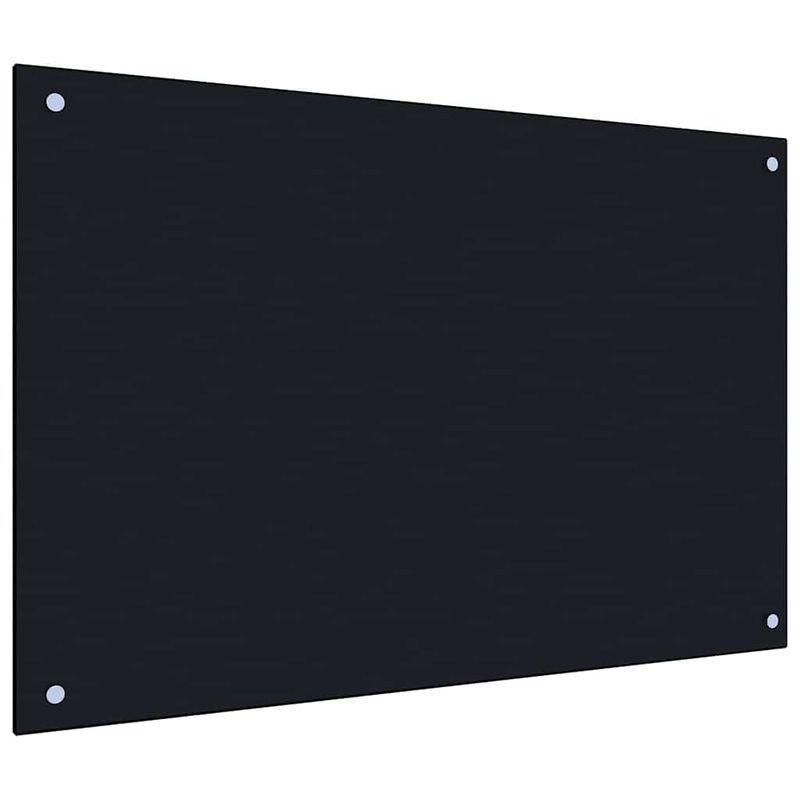 Casa si Gradina - Sanitare - Chiuveta bucatarie si accesorii - Accesorii chiuvete - Spate de bucatarie 2 pcs Negru 90 x 60 cm sticla securizata - Infinity.ro