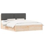 Casa si Gradina - Mobilier - Paturi si accesorii - Paturi - Cadru de pat cu tablie tapitata Gri inchis 180 x 200 cm - Infinity.ro