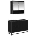 Casa si Gradina - Mobilier - Seturi de mobilier - Seturi baie - Set de mobilier pentru baie 2 pcs Stejar Negru Lemn compozit - Infinity.ro