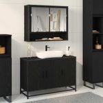 Casa si Gradina - Mobilier - Seturi de mobilier - Seturi baie - Set de mobilier pentru baie 2 pcs Stejar Negru Lemn compozit - Infinity.ro