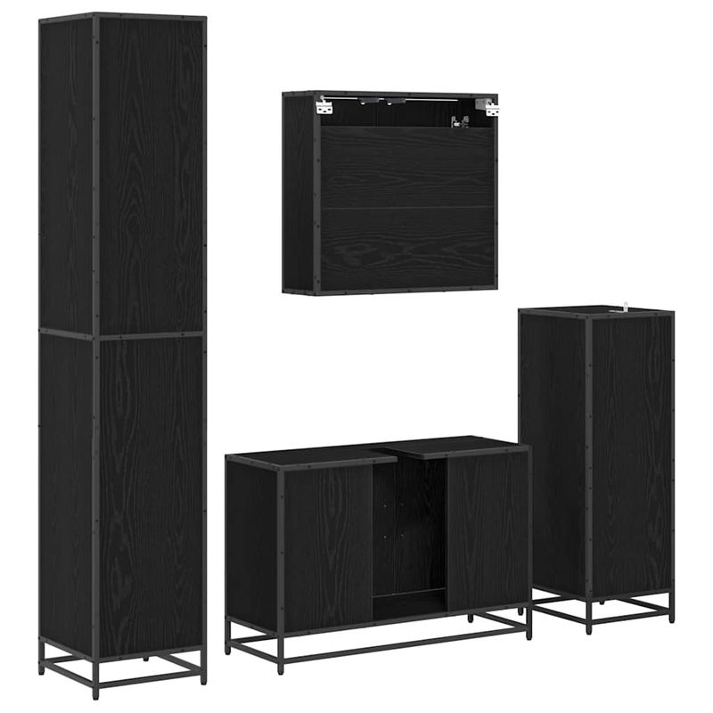 Casa si Gradina - Mobilier - Seturi de mobilier - Seturi baie - Set de mobilier pentru baie 2 pcs Stejar Negru Lemn compozit - Infinity.ro