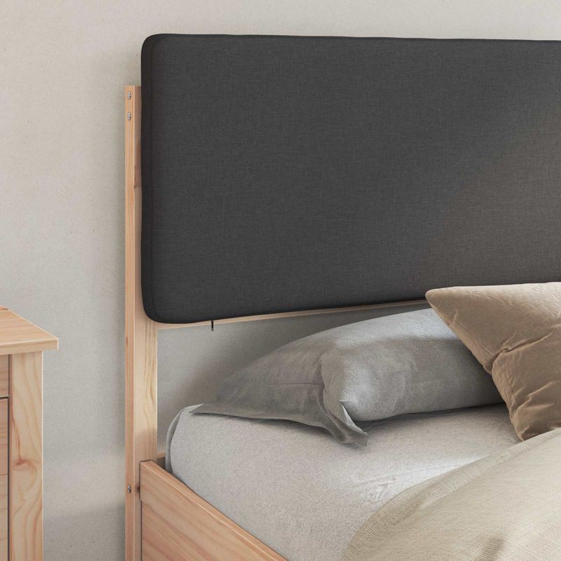 Casa si Gradina - Mobilier - Paturi si accesorii - Paturi - Cadru de pat cu tablie tapitata Gri inchis 180 x 200 cm - Infinity.ro