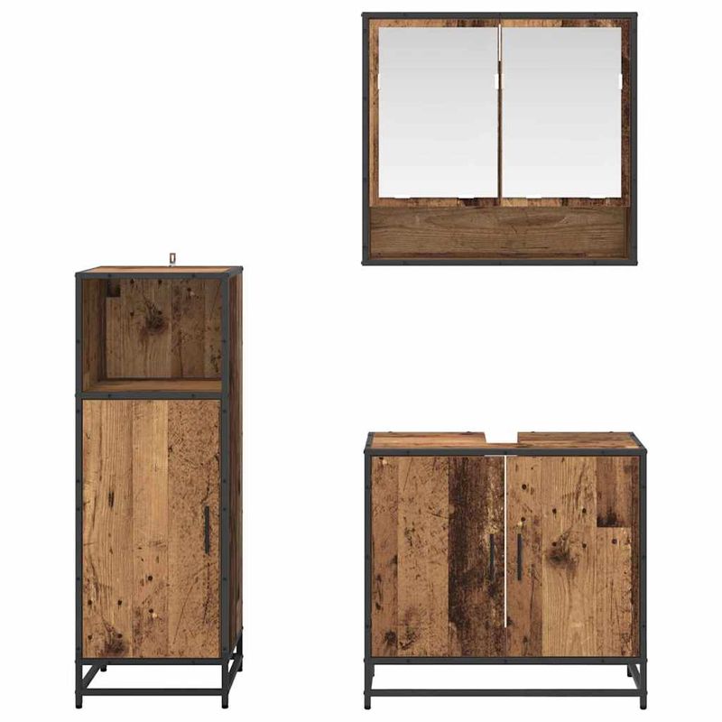 Casa si Gradina - Mobilier - Seturi de mobilier - Seturi baie - Set de mobilier pentru baie 3 pcs Lemn Vechi Lemn compozit - Infinity.ro