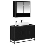 Casa si Gradina - Mobilier - Seturi de mobilier - Seturi baie - Set de mobilier pentru baie 2 pcs Stejar Negru Lemn compozit - Infinity.ro