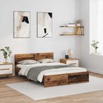 Casa si Gradina - Mobilier - Paturi si accesorii - Paturi - Cadru de pat cu headboard Lemn Vechi 140 x 190 cm Lemn compozit - Infinity.ro