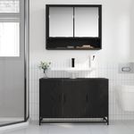 Casa si Gradina - Mobilier - Seturi de mobilier - Seturi baie - Set de mobilier pentru baie 2 pcs Stejar Negru Lemn compozit - Infinity.ro