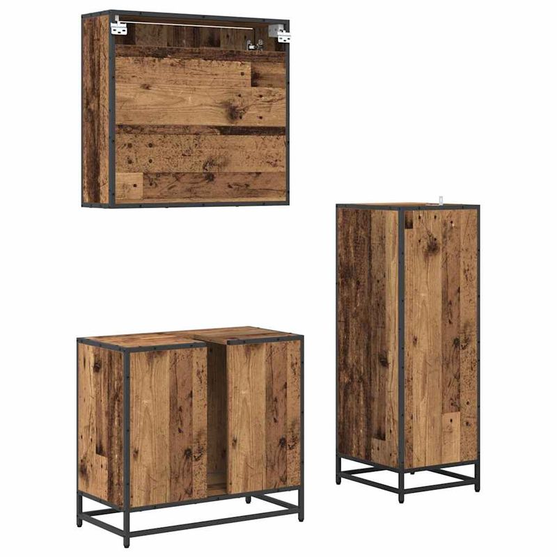 Casa si Gradina - Mobilier - Seturi de mobilier - Seturi baie - Set de mobilier pentru baie 3 pcs Lemn Vechi Lemn compozit - Infinity.ro