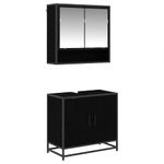 Casa si Gradina - Mobilier - Seturi de mobilier - Seturi baie - Set de mobilier pentru baie 2 pcs Stejar Negru Lemn compozit - Infinity.ro