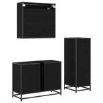 Casa si Gradina - Mobilier - Seturi de mobilier - Seturi baie - Set de mobilier pentru baie 3 pcs Stejar Negru Lemn compozit - Infinity.ro