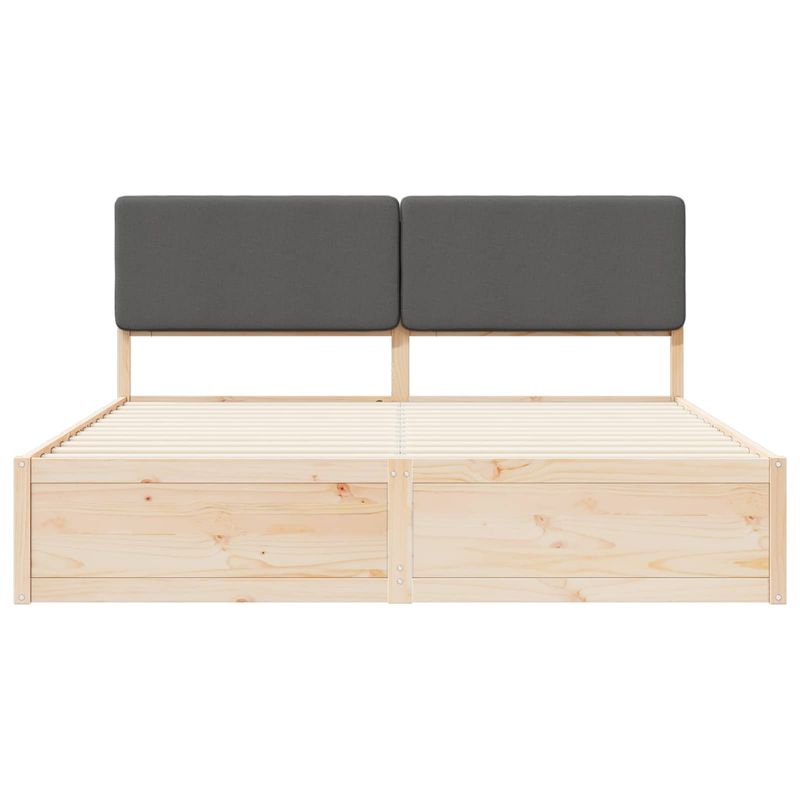 Casa si Gradina - Mobilier - Paturi si accesorii - Paturi - Cadru de pat cu tablie tapitata Gri inchis 180 x 200 cm - Infinity.ro