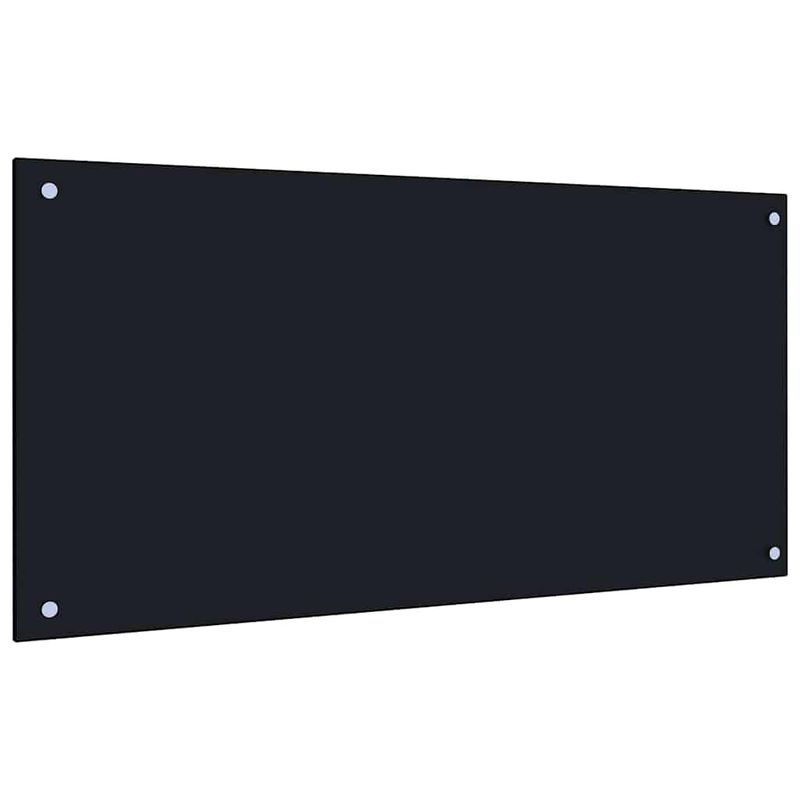 Casa si Gradina - Sanitare - Chiuveta bucatarie si accesorii - Accesorii chiuvete - Spate de bucatarie 2 pcs Negru 100 x 50 cm sticla securizata - Infinity.ro