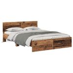Casa si Gradina - Mobilier - Paturi si accesorii - Paturi - Cadru de pat cu headboard Lemn Vechi 140 x 190 cm Lemn compozit - Infinity.ro