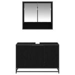Casa si Gradina - Mobilier - Seturi de mobilier - Seturi baie - Set de mobilier pentru baie 2 pcs Stejar Negru Lemn compozit - Infinity.ro