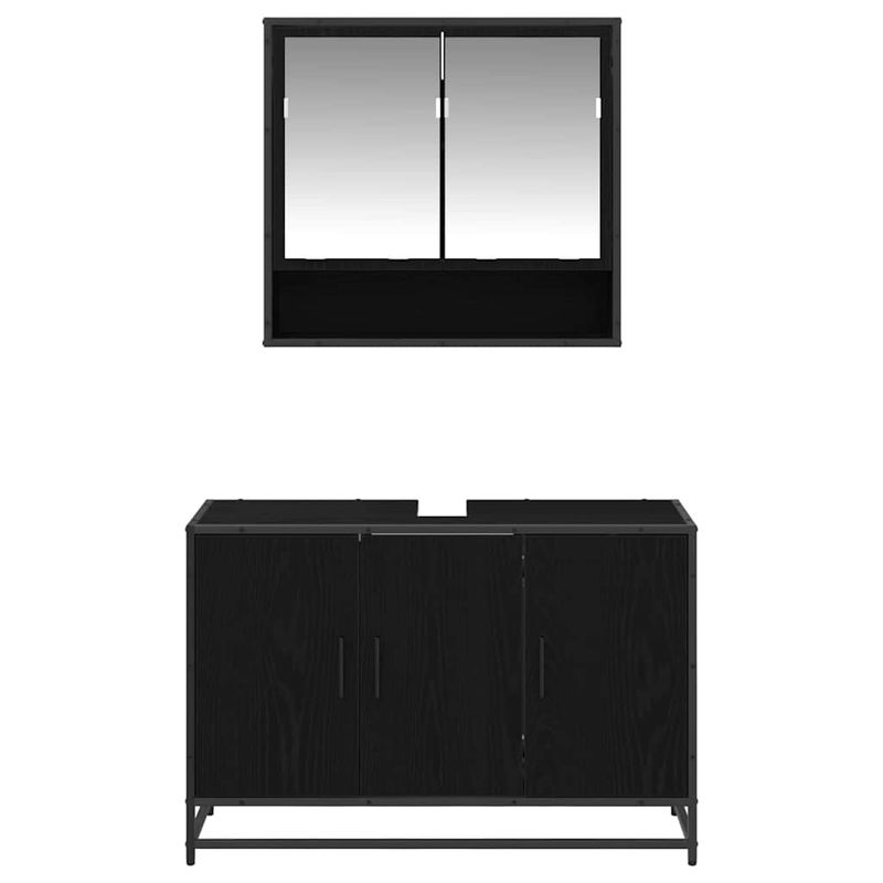 Casa si Gradina - Mobilier - Seturi de mobilier - Seturi baie - Set de mobilier pentru baie 2 pcs Stejar Negru Lemn compozit - Infinity.ro