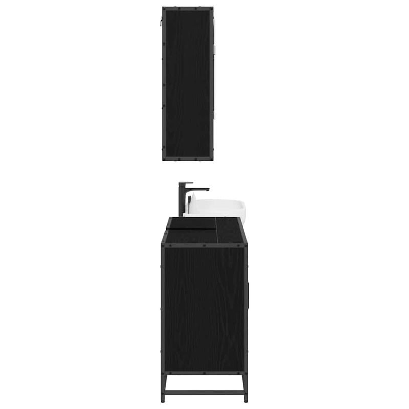 Casa si Gradina - Mobilier - Seturi de mobilier - Seturi baie - Set de mobilier pentru baie 2 pcs Stejar Negru Lemn compozit - Infinity.ro
