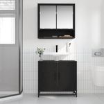 Casa si Gradina - Mobilier - Seturi de mobilier - Seturi baie - Set de mobilier pentru baie 2 pcs Stejar Negru Lemn compozit - Infinity.ro