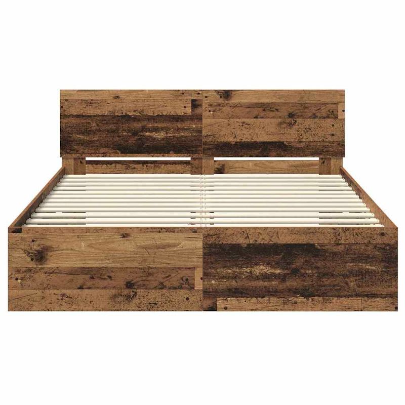 Casa si Gradina - Mobilier - Paturi si accesorii - Paturi - Cadru de pat cu headboard Lemn Vechi 150 x 200 cm Lemn compozit - Infinity.ro