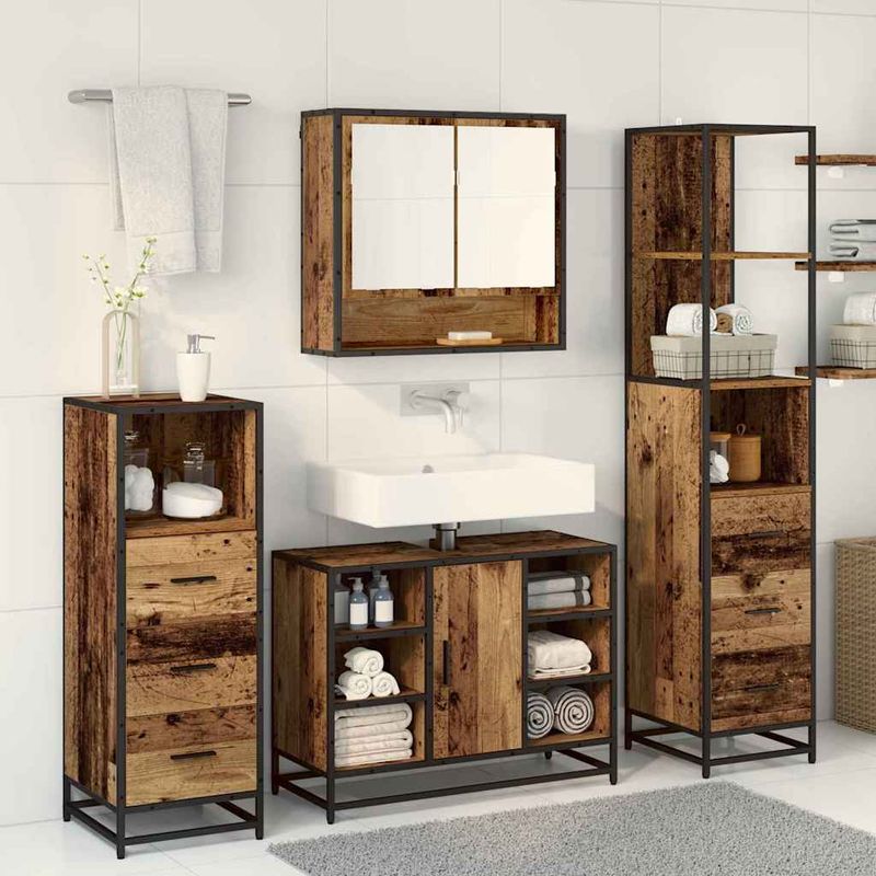 Casa si Gradina - Mobilier - Seturi de mobilier - Seturi baie - Set de mobilier pentru baie 3 pcs Lemn Vechi Lemn compozit - Infinity.ro