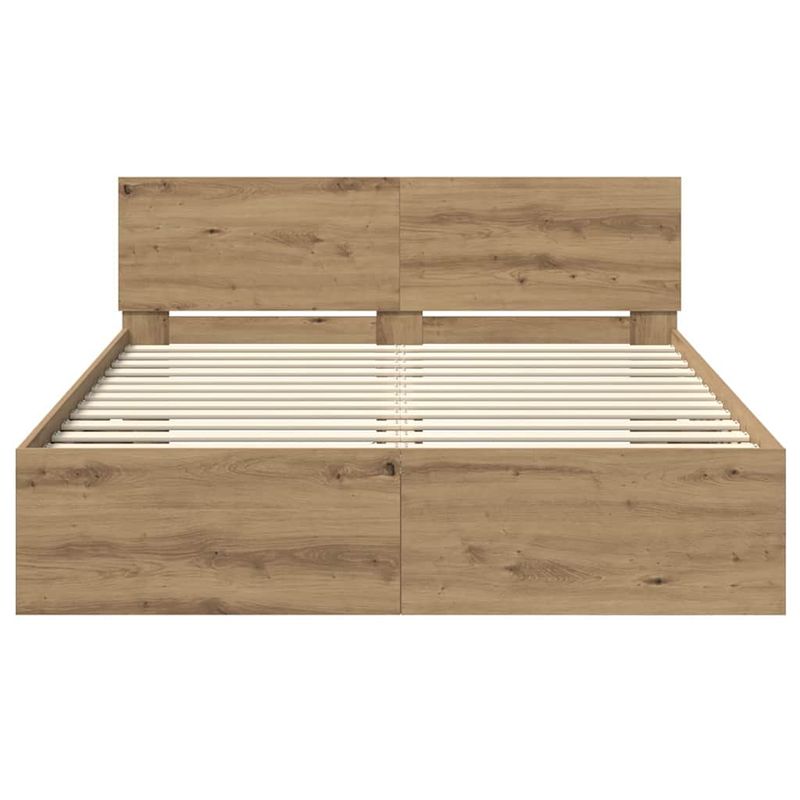 Casa si Gradina - Mobilier - Paturi si accesorii - Paturi - Cadru de pat Stejar Artizanal 120 x 190 cm Lemn compozit - Infinity.ro
