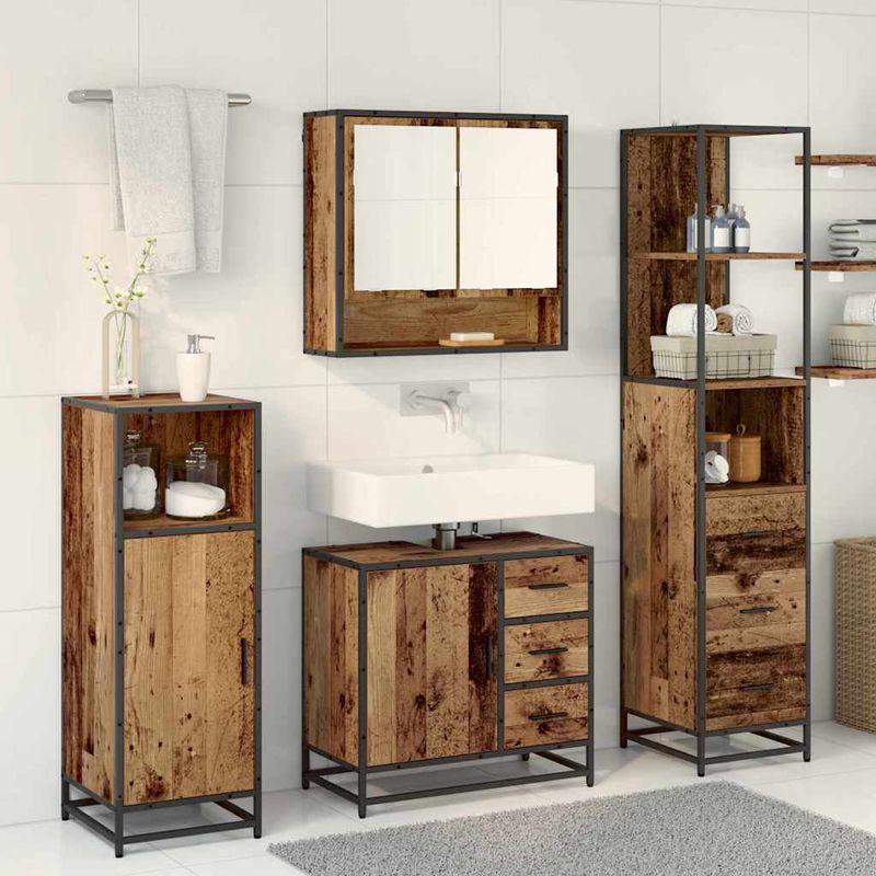 Casa si Gradina - Mobilier - Seturi de mobilier - Seturi baie - Set de mobilier pentru baie 3 pcs Lemn Vechi Lemn compozit - Infinity.ro