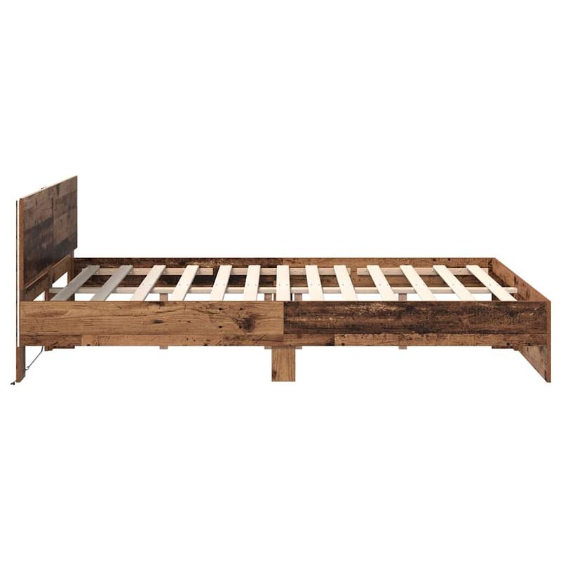 Casa si Gradina - Mobilier - Paturi si accesorii - Paturi - Cadru de pat cu headboard Lemn Vechi 140 x 190 cm Lemn compozit - Infinity.ro
