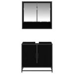 Casa si Gradina - Mobilier - Seturi de mobilier - Seturi baie - Set de mobilier pentru baie 2 pcs Stejar Negru Lemn compozit - Infinity.ro