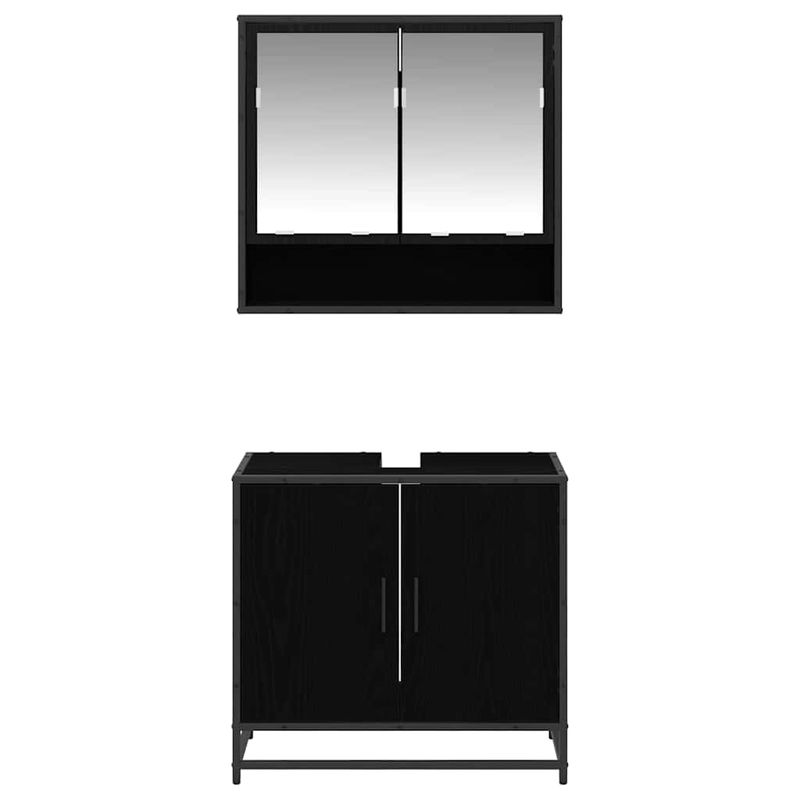 Casa si Gradina - Mobilier - Seturi de mobilier - Seturi baie - Set de mobilier pentru baie 2 pcs Stejar Negru Lemn compozit - Infinity.ro