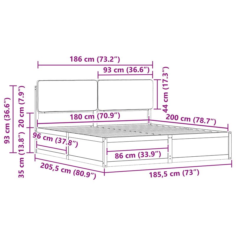 Casa si Gradina - Mobilier - Paturi si accesorii - Paturi - Cadru de pat cu tablie tapitata Gri inchis 180 x 200 cm - Infinity.ro