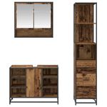 Casa si Gradina - Mobilier - Seturi de mobilier - Seturi baie - Set de mobilier pentru baie 3 pcs Lemn Vechi Lemn compozit - Infinity.ro