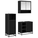 Casa si Gradina - Mobilier - Seturi de mobilier - Seturi baie - Set de mobilier pentru baie 3 pcs Stejar Negru Lemn compozit - Infinity.ro