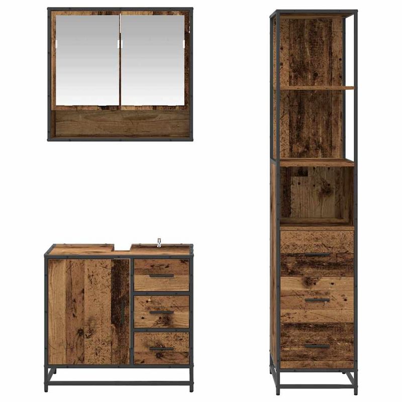 Casa si Gradina - Mobilier - Seturi de mobilier - Seturi baie - Set de mobilier pentru baie 3 pcs Lemn Vechi Lemn compozit - Infinity.ro