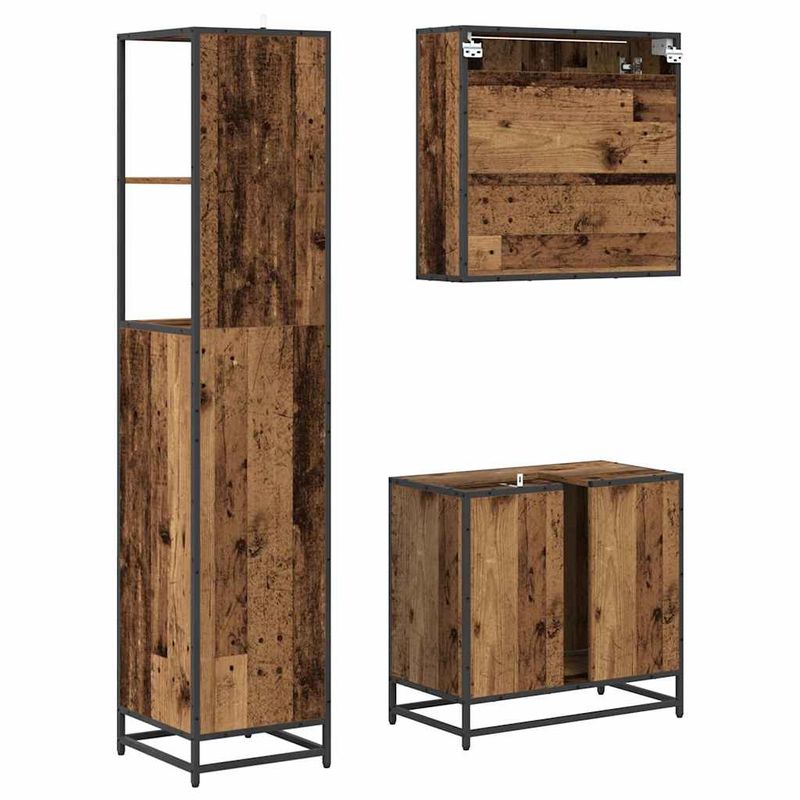 Casa si Gradina - Mobilier - Seturi de mobilier - Seturi baie - Set de mobilier pentru baie 3 pcs Lemn Vechi Lemn compozit - Infinity.ro