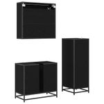Casa si Gradina - Mobilier - Seturi de mobilier - Seturi baie - Set de mobilier pentru baie 3 pcs Stejar Negru Lemn compozit - Infinity.ro