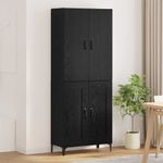 Casa si Gradina - Mobilier - Comode si corpuri - Comode - Bufet Stejar Negru 69,5 x 34 x 180 cm Lemn compozit - Infinity.ro