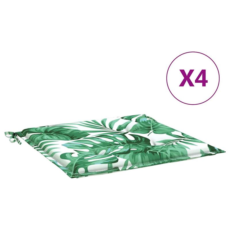 Casa si Gradina - Textile si covoare - Perne si pilote - Perne decorative - Perne pentru scaune 4 pcs Model cu frunze 50 x 50 x 4 cm - Infinity.ro