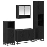 Casa si Gradina - Mobilier - Seturi de mobilier - Seturi baie - Set de mobilier pentru baie 4 pcs Stejar Negru Lemn compozit - Infinity.ro