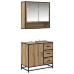 Casa si Gradina - Mobilier - Seturi de mobilier - Seturi baie - Set de mobilier pentru baie cu sertar 2 pcs Stejar Artizanal - Infinity.ro