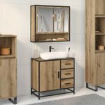 Casa si Gradina - Mobilier - Seturi de mobilier - Seturi baie - Set de mobilier pentru baie cu sertar 2 pcs Stejar Artizanal - Infinity.ro
