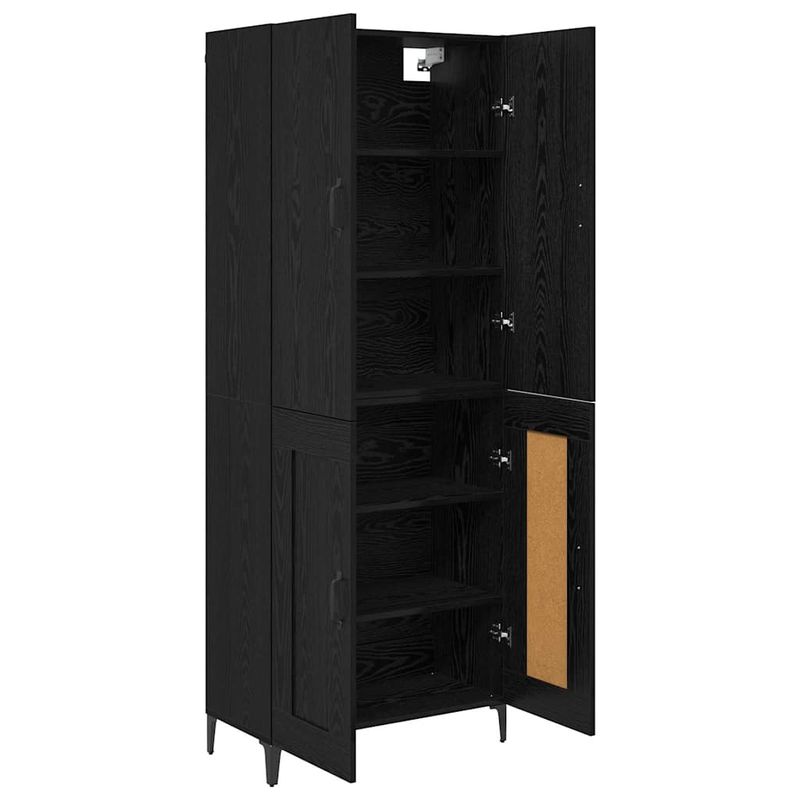 Casa si Gradina - Mobilier - Comode si corpuri - Comode - Bufet Stejar Negru 69,5 x 34 x 180 cm Lemn compozit - Infinity.ro