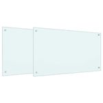 Casa si Gradina - Sanitare - Chiuveta bucatarie si accesorii - Accesorii chiuvete - Spate de bucatarie 2 pcs Alb 90 x 50 cm sticla securizata - Infinity.ro